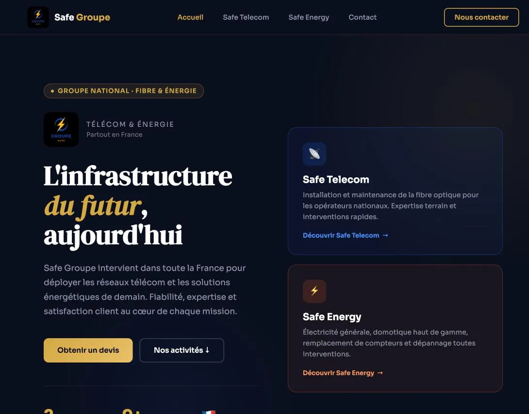 Capture du site Safe Groupe (groupesafe.net) réalisé par Helvarti