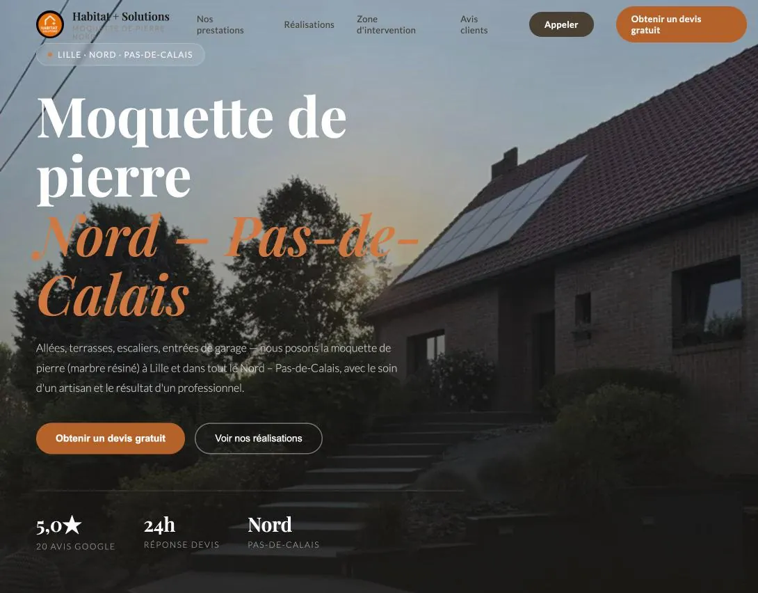 Capture du site Habitat Plus Solutions (habitat-plus-solutions.fr) réalisé par Helvarti